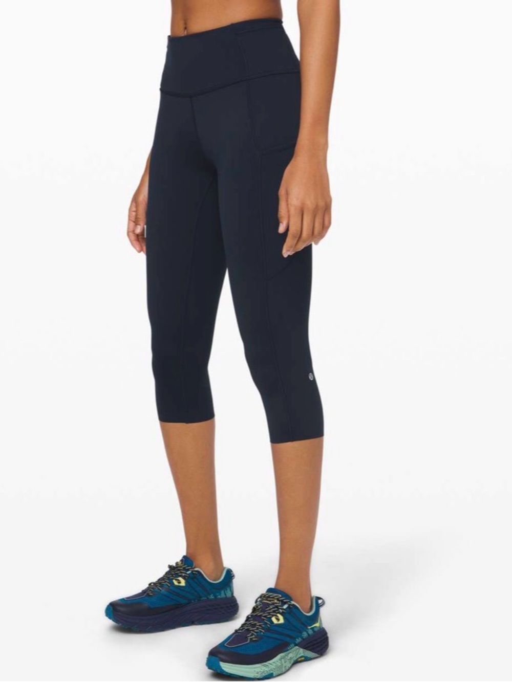 Lululemon sz 4 Fast and Free Crop II 19" Non-Reflective True Navy